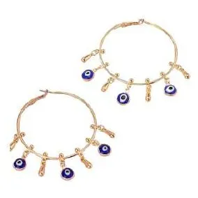 Gold Evil Eye Hoop Earrings